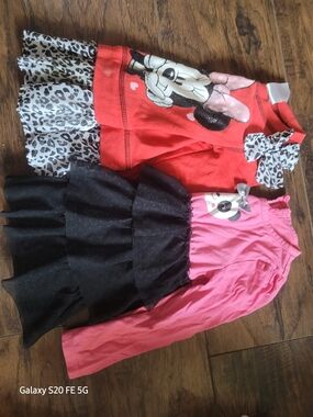 Disney Minnie Mouse Girls' Pink and Red Skirted Bottoms Set